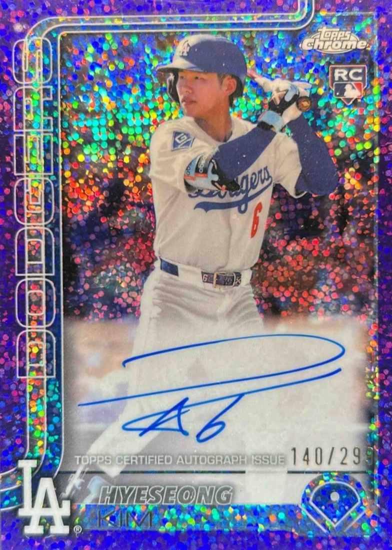 Hyeseong Kim 2025 Topps Chrome #RA-HYE Rookie Autographs - Purple