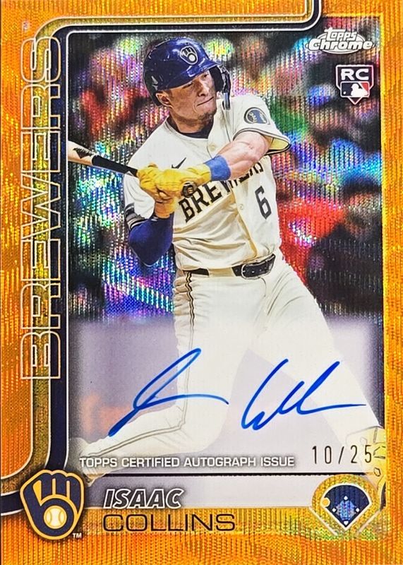 2025 Topps Chrome #RA-IC Rookie Autographs - Orange Wave Refractor /25