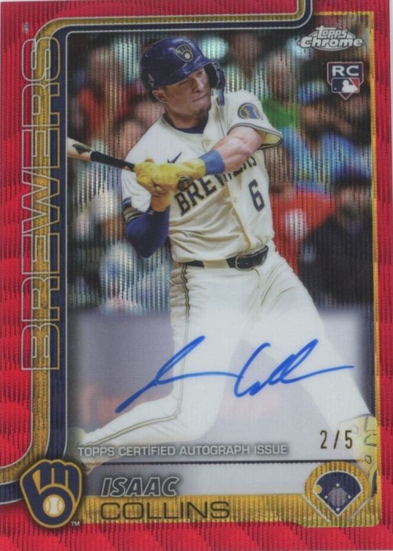 2025 Topps Chrome #RA-IC Rookie Autographs - Red Wave Refractor /5