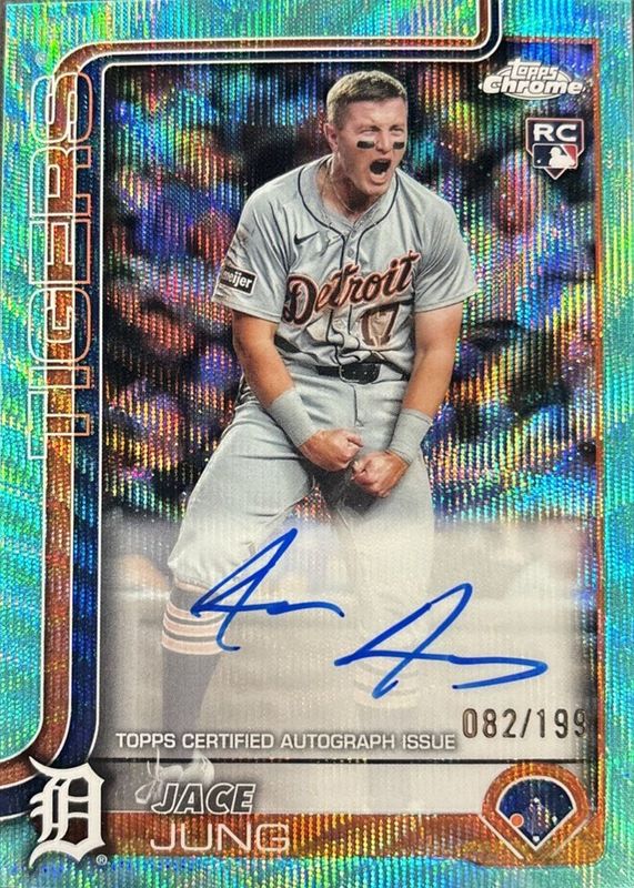 2025 Topps Chrome #RA-JJ Rookie Autographs - Aqua Wave Refractor /199