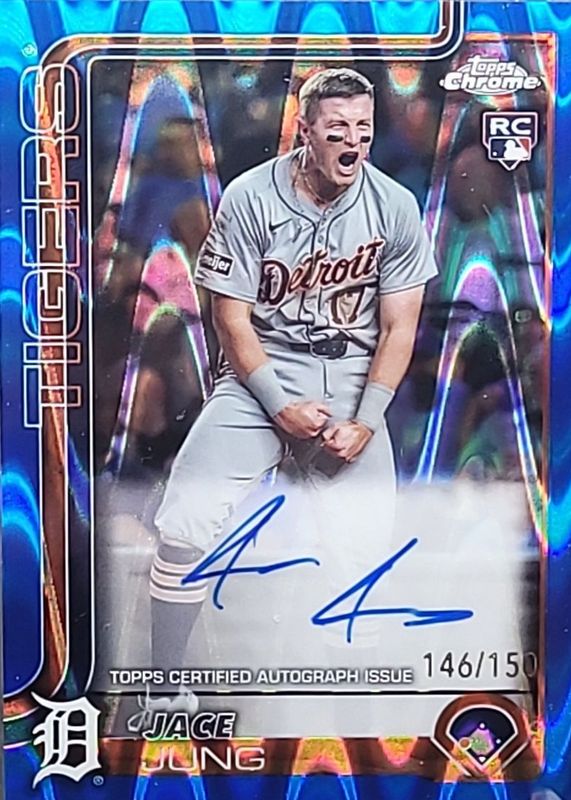 2025 Topps Chrome #RA-JJ Rookie Autographs - Blue RayWave Refractor /150