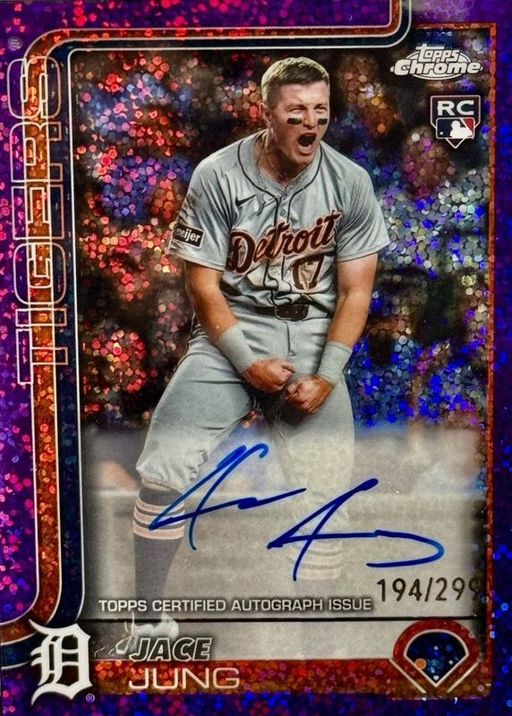 2025 Topps Chrome #RA-JJ Rookie Autographs - Purple Speckle Refractor /299