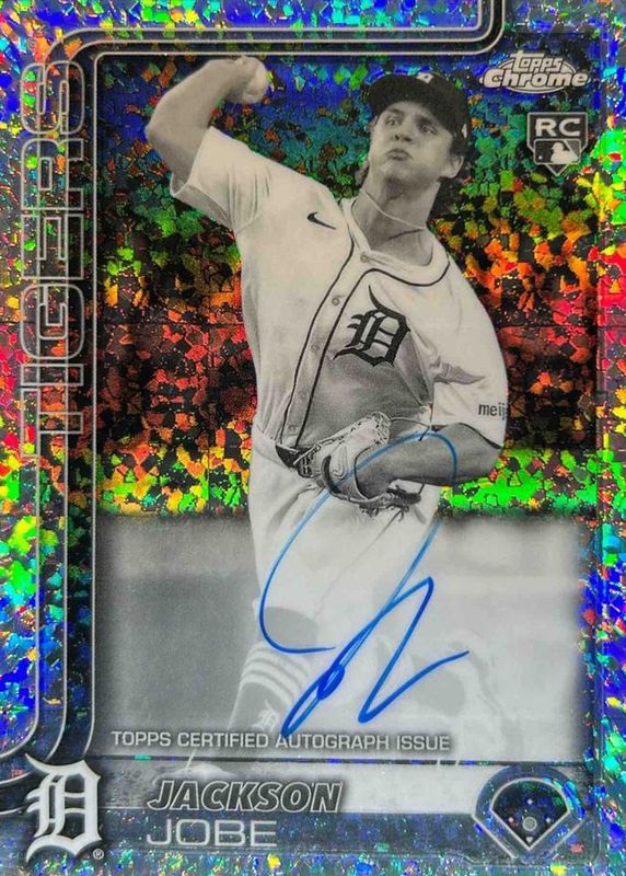 Jackson Jobe 2025 Topps Chrome #RA-JJO Rookie Autographs - Black & White Mini-Diamond Refractor RAW