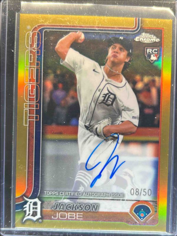 Jackson Jobe 2025 Topps Chrome #RA-JJO Rookie Autographs - Gold Refractor /50 RAW