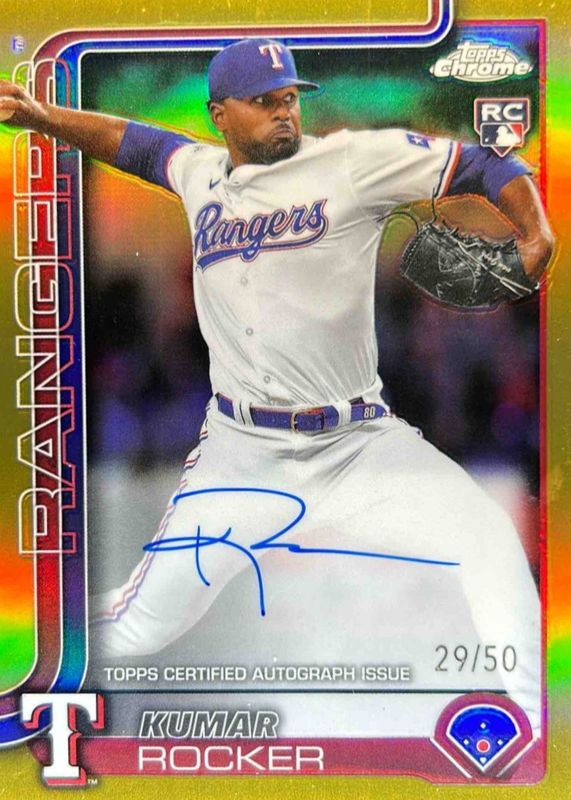 Kumar Rocker 2025 Topps Chrome #RA-KR Rookie Autographs - Gold Refractor /50 RAW