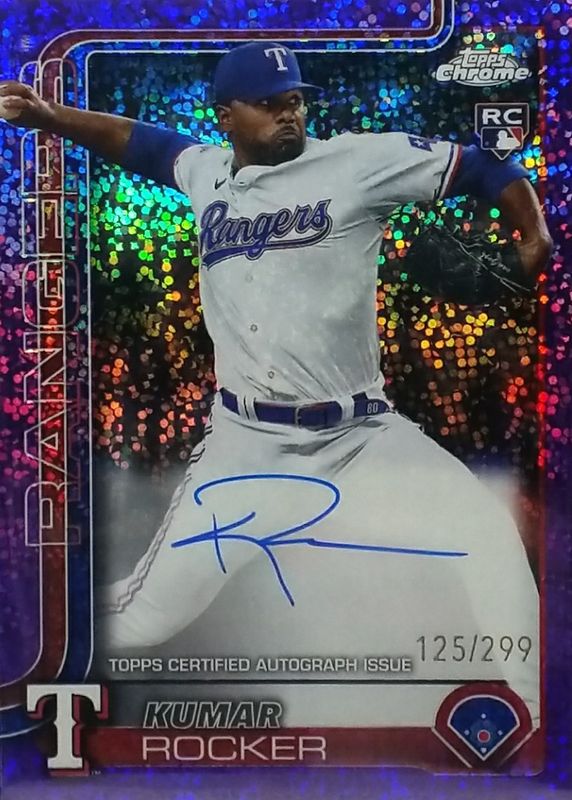 Kumar Rocker 2025 Topps Chrome #RA-KR Rookie Autographs - Purple Speckle Refractor /299 RAW