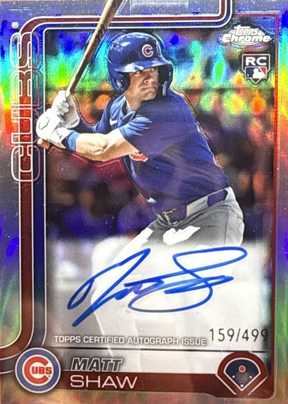 Matt Shaw 2025 Topps Chrome #RA-MS Rookie Autographs - Refractor /499 ...