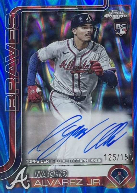 Nacho Alvarez Jr. 2025 Topps Chrome #RA-NA Rookie Autographs - Blue RayWave Refractor /150 RAW
