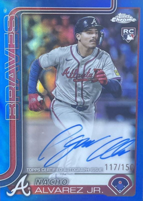 Nacho Alvarez Jr. 2025 Topps Chrome #RA-NA Rookie Autographs - Blue Refractor /150 RAW