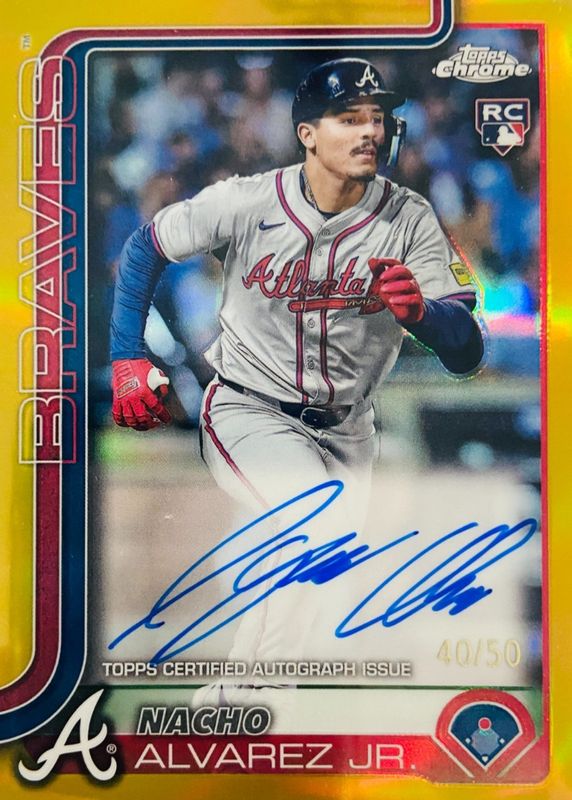 Nacho Alvarez Jr. 2025 Topps Chrome #RA-NA Rookie Autographs - Gold Refractor /50 RAW