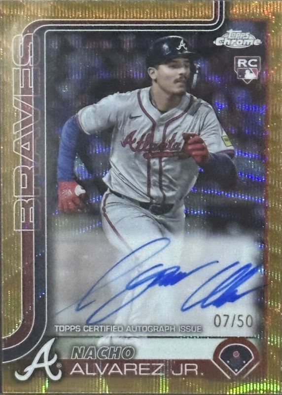 Nacho Alvarez Jr. 2025 Topps Chrome #RA-NA Rookie Autographs - Gold Wave Refractor /50 RAW
