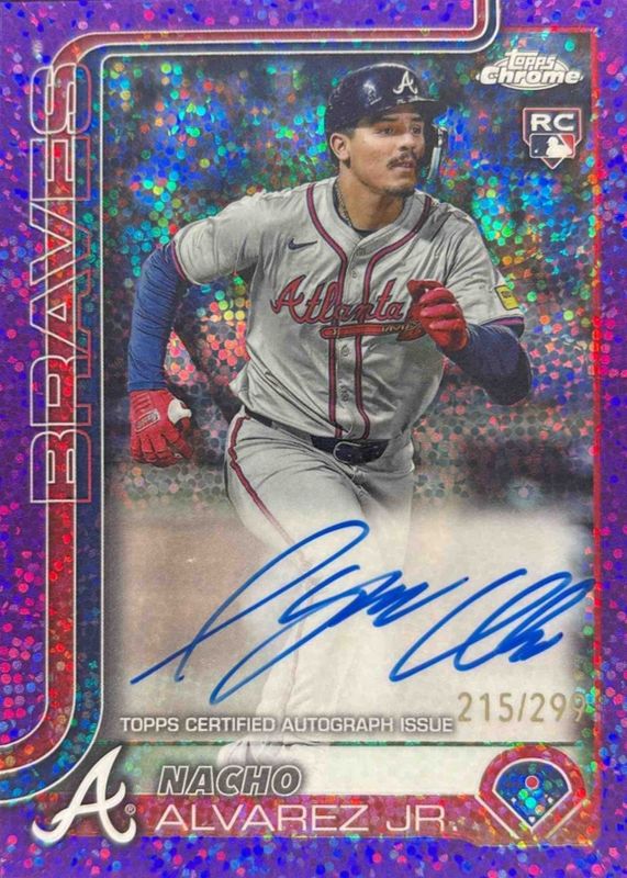 2025 Topps Chrome #RA-NA Rookie Autographs - Purple Speckle Refractor /299