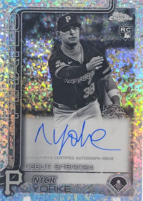 2025 Topps Chrome #RA-NY Rookie Autographs - Black & White Mini-Diamond Refractor