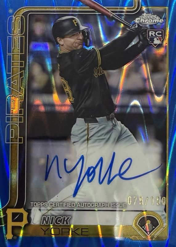 2025 Topps Chrome #RA-NY Rookie Autographs - Blue RayWave Refractor /150