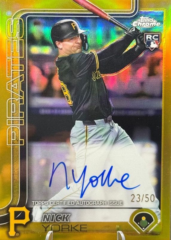 2025 Topps Chrome #RA-NY Rookie Autographs - Gold Refractor /50
