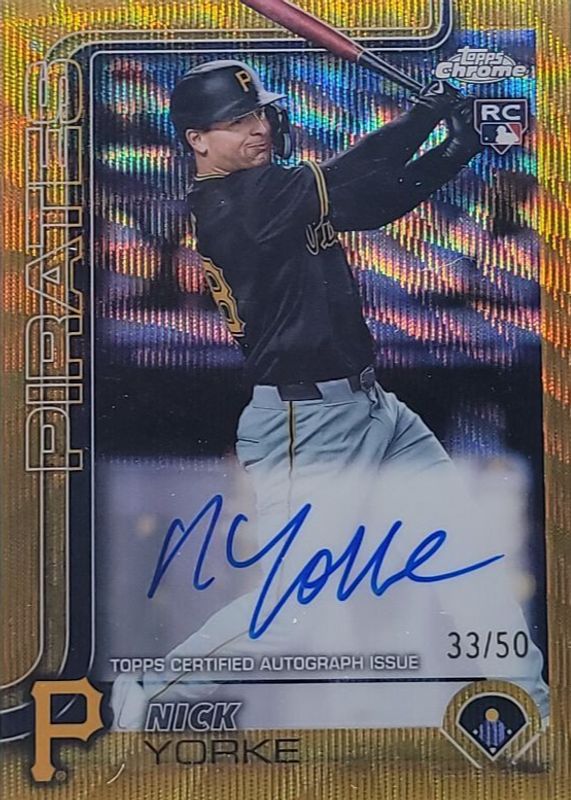 2025 Topps Chrome #RA-NY Rookie Autographs - Gold Wave Refractor /50
