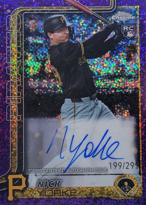 2025 Topps Chrome #RA-NY Rookie Autographs - Purple Speckle Refractor /299