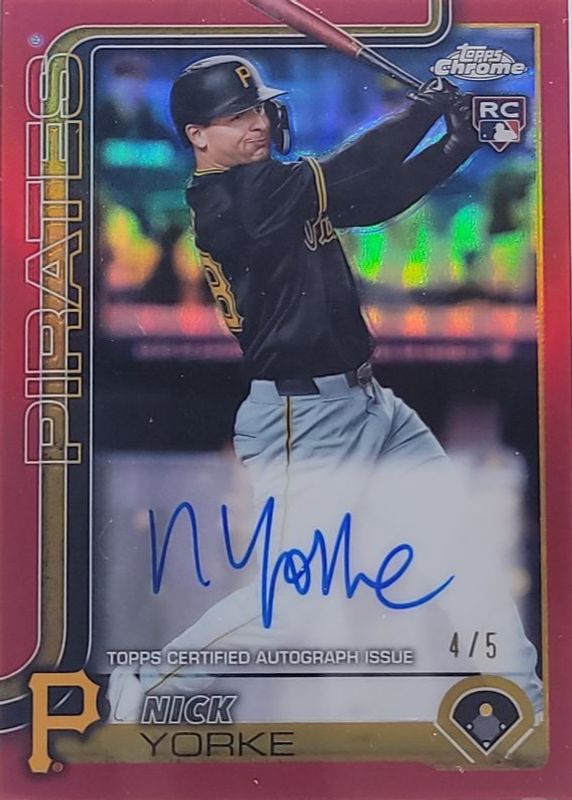 2025 Topps Chrome #RA-NY Rookie Autographs - Red Refractor /5