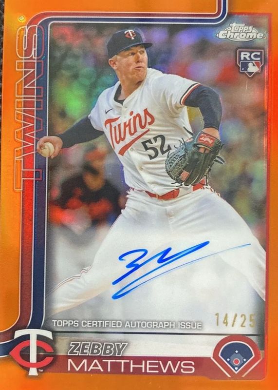2025 Topps Chrome #RA-ZM Rookie Autographs - Orange Refractor /25