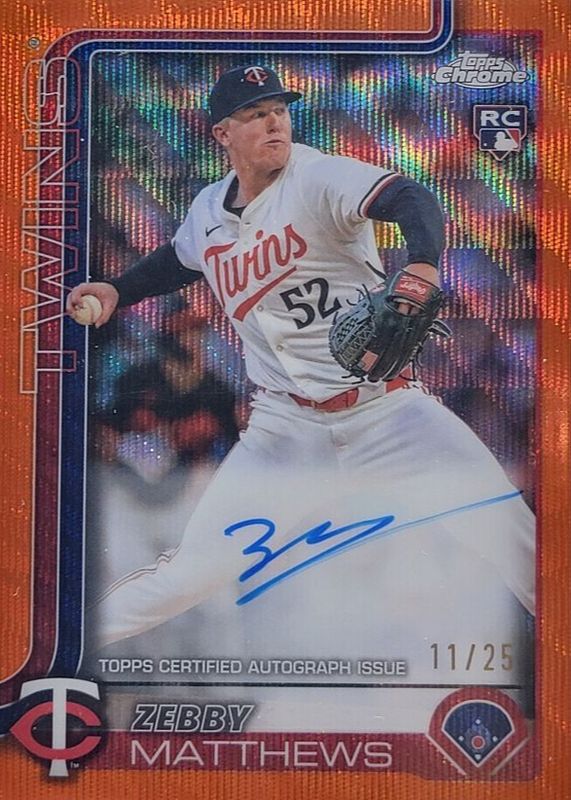 2025 Topps Chrome #RA-ZM Rookie Autographs - Orange Wave Refractor /25