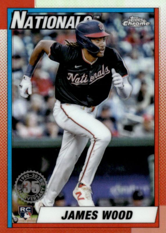 James Wood 2025 Topps Chrome #90CB-15 1990 Topps Baseball Rookie RAW