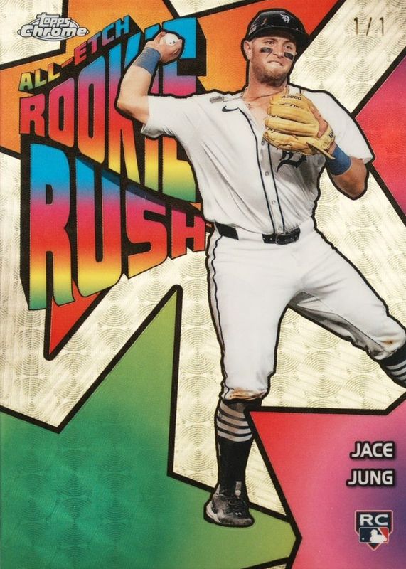 Jace Jung 2025 Topps Chrome #CERR-4 All-Etch Rookie Rush - Superfractor /1 RAW