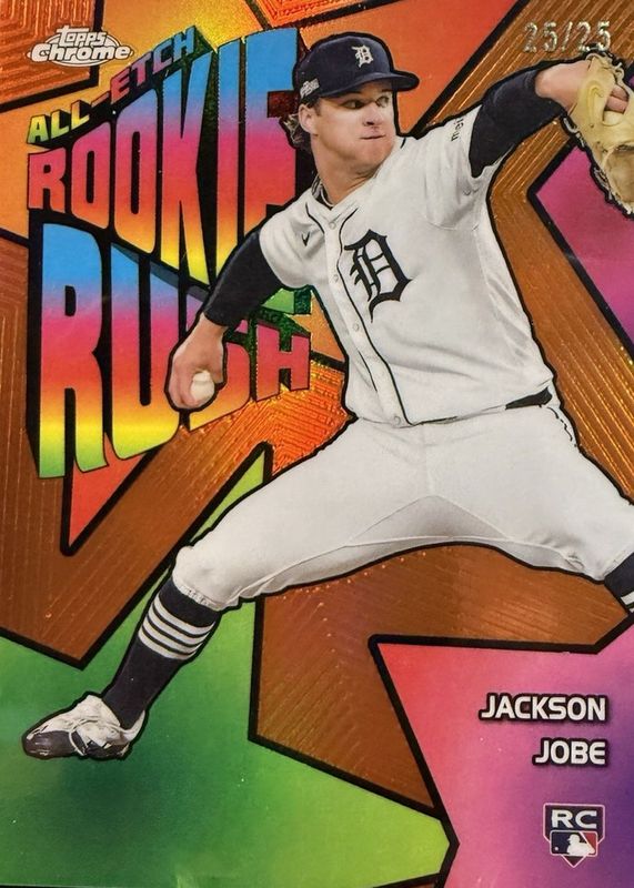 Jackson Jobe 2025 Topps Chrome #CERR-5 All-Etch Rookie Rush - Orange Refractor /25 RAW