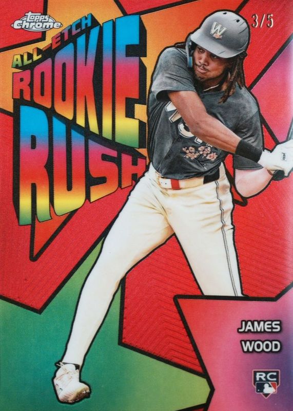James Wood 2025 Topps Chrome #CERR-7 All-Etch Rookie Rush - Red Refractor /5 RAW