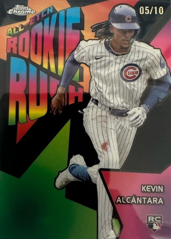 Kevin Alcantara 2025 Topps Chrome #CERR-8 All-Etch Rookie Rush - Black Refractor /10 RAW