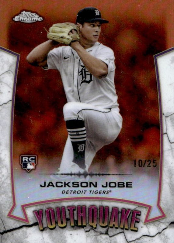 Jackson Jobe 2025 Topps Chrome #YQ-5 Youthquake - Orange Refractor /25 Rookie RAW