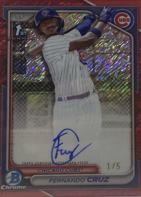 2024 Bowman Chrome #CPA-FC Prospect Auto - Red Shimmer Refractor /5 (1st)