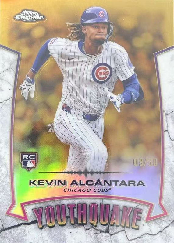 Kevin Alcantara 2025 Topps Chrome #YQ-8 Youthquake - Gold Refractor /50 Rookie RAW