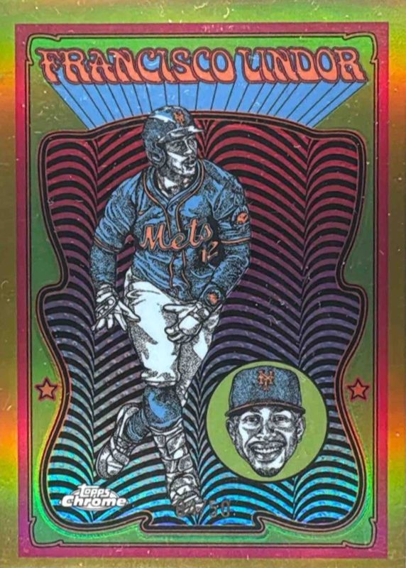 Francisco Lindor 2025 Topps Chrome #UV-8 Ultraviolet All-Stars - Gold Refractor /50 RAW