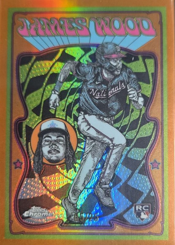 James Wood 2025 Topps Chrome #UV-11 Ultraviolet All-Stars - Orange Refractor /25 Rookie RAW