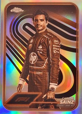 Carlos Sainz 2023 Topps Chrome Formula 1 #17 Fuchsia Lava