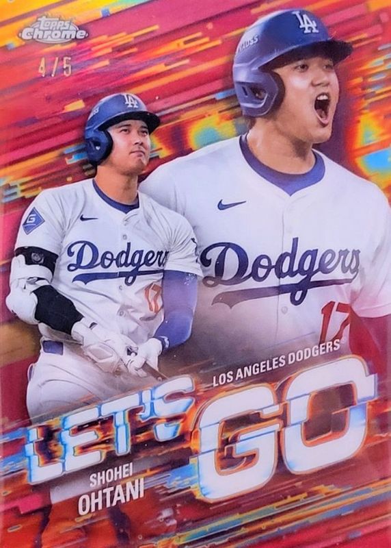 Shohei Ohtani 2025 Topps Chrome #LGC-11 Let's Go - Red Refractor /5 RAW