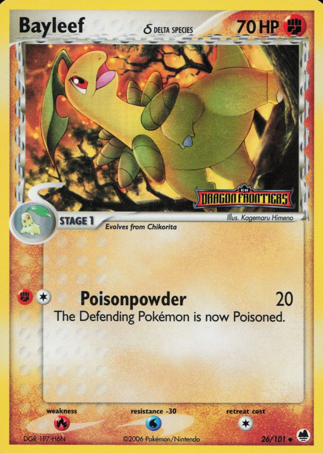 Bayleef 2006 EX: Dragon Frontiers #026/101 Reverse Holo Price Guide -  Sports Card Investor