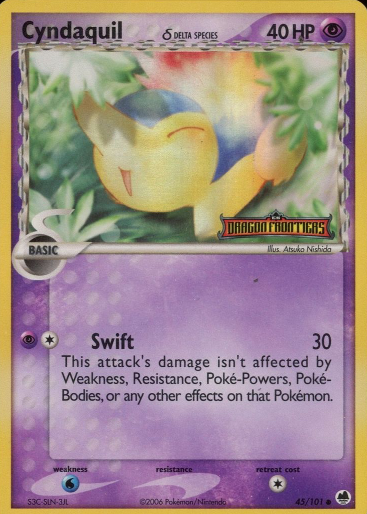 Cyndaquil 2006 EX: Dragon Frontiers #045/101 Reverse Holo