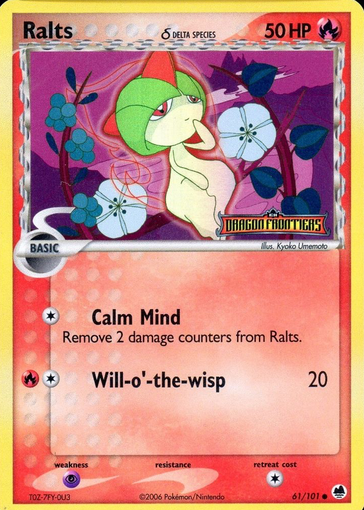 Ralts 2006 EX: Dragon Frontiers #061/101 Reverse Holo Price Guide