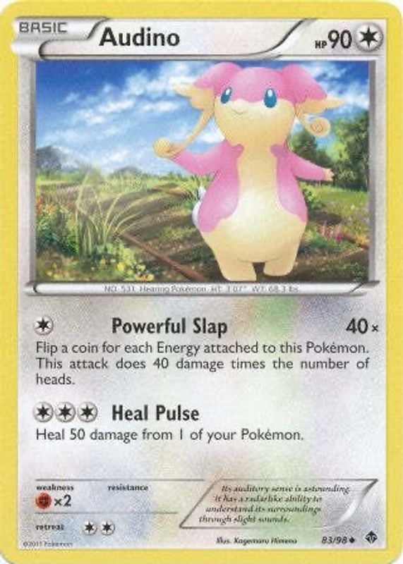 Audino 2011 Black & White: Emerging Powers #83/98 Base RAW TCG (LIGHTLY PLAYED)