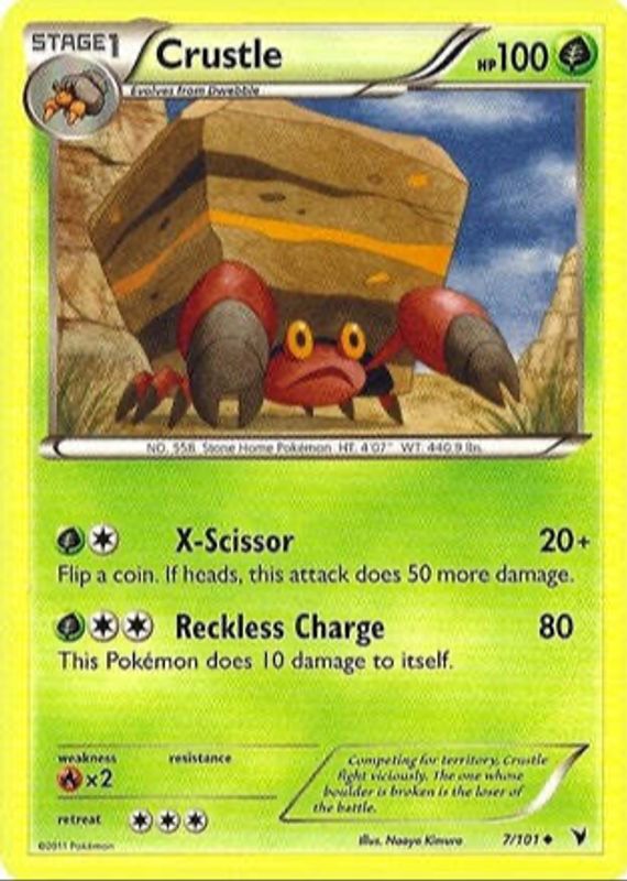 Crustle 2011 Black & White: Noble Victories #007/101 Base RAW TCG (NEAR MINT)