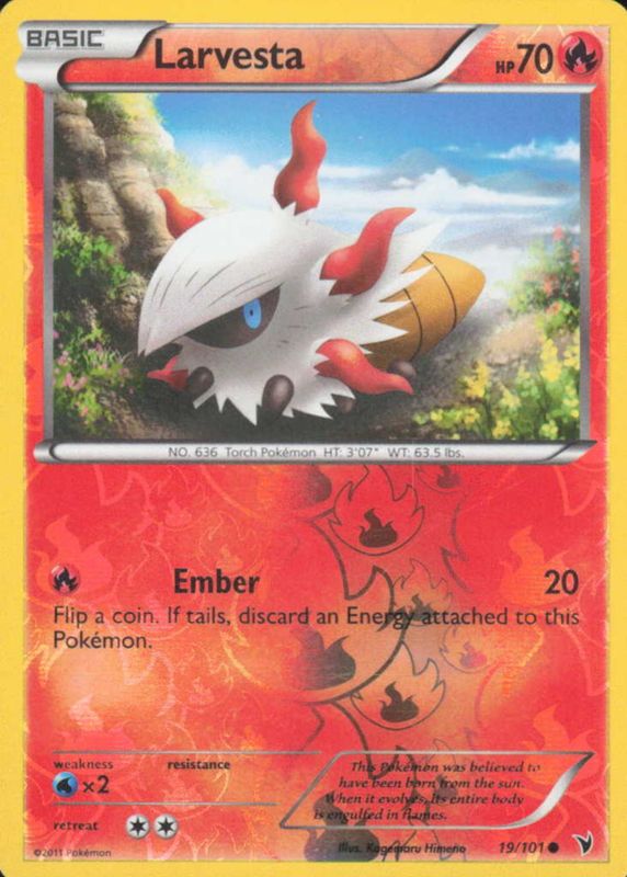 Larvesta 2011 Black & White: Noble Victories #019/101 Base RAW TCG (NEAR MINT)