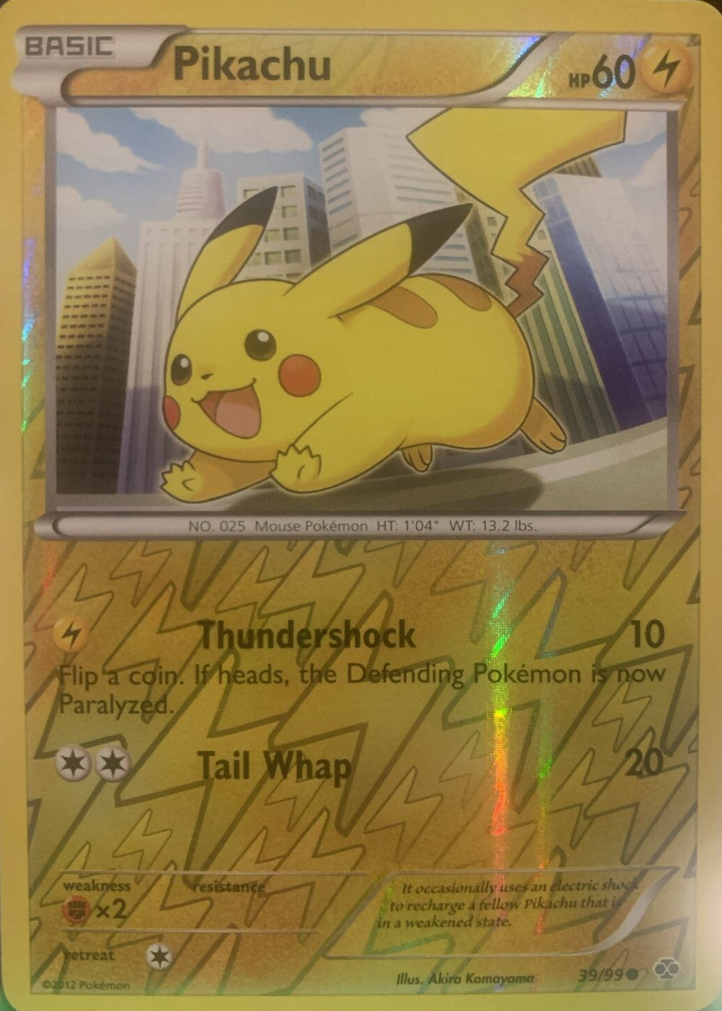 Pikachu 2012 Black & White: Next Destinies #39/99 Reverse Holo