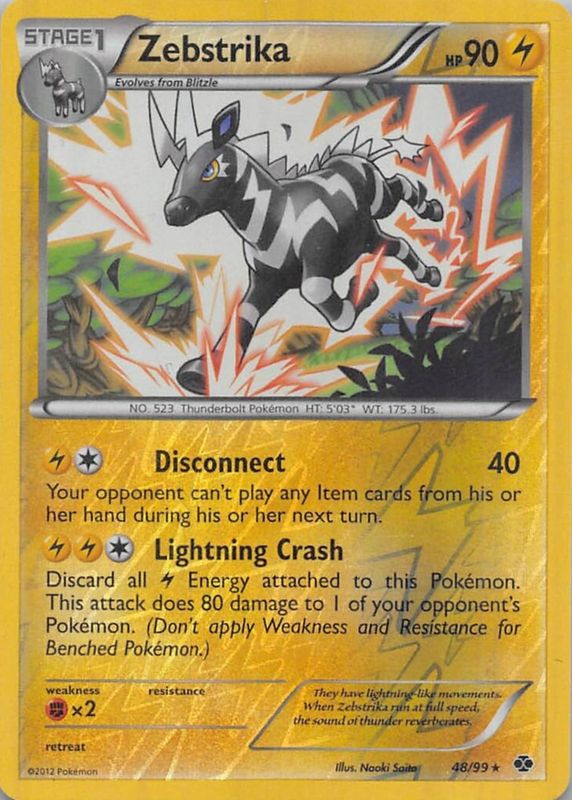 Zebstrika 2012 Black & White: Next Destinies #48/99 Reverse Holo RAW TCG (LIGHTLY PLAYED)