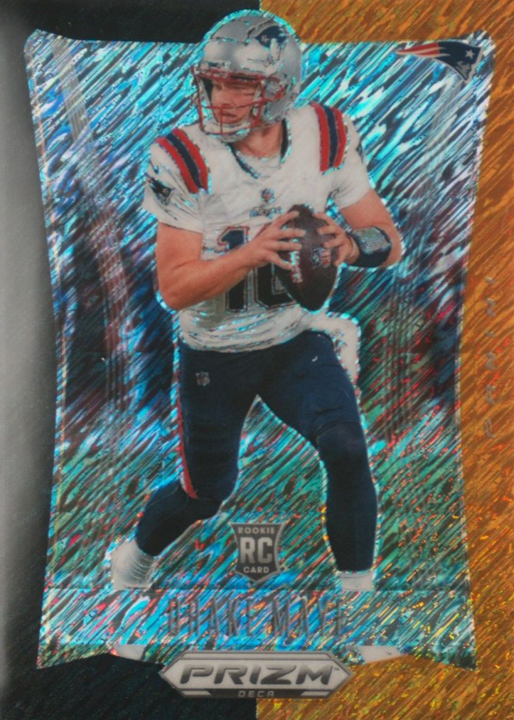 Drake Maye 2024 Prizm Deca #213 FOTL Black Gold Shimmer /8 Price Guide ...