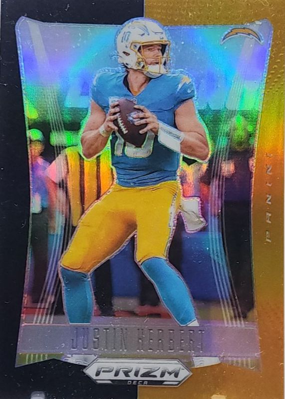 Justin Herbert 2024 Prizm Deca #175 Black Gold /5 RAW