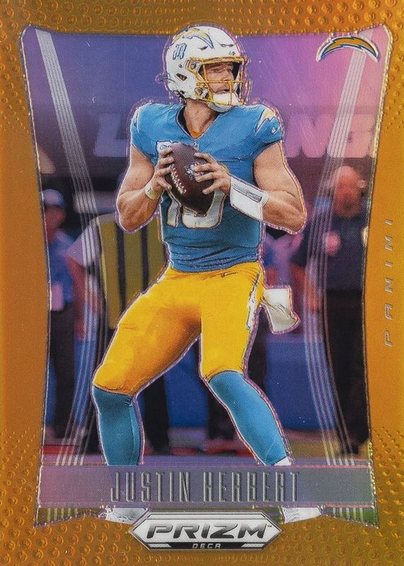 Justin Herbert 2024 Prizm Deca #175 Gold /10 RAW