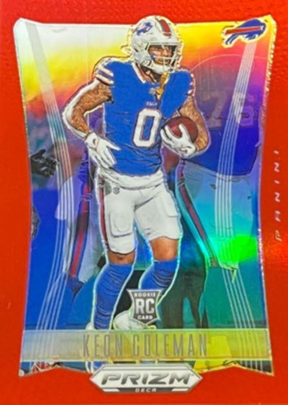 Keon Coleman 2024 Prizm Deca #33 Red /199 Rookie RAW