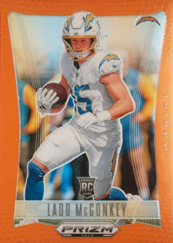 Ladd McConkey 2024 Prizm Deca #181 Orange /49 Rookie RAW