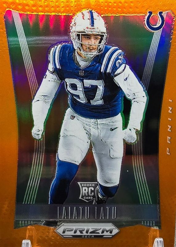 Laiatu Latu 2024 Prizm Deca #136 Orange /49 Rookie RAW